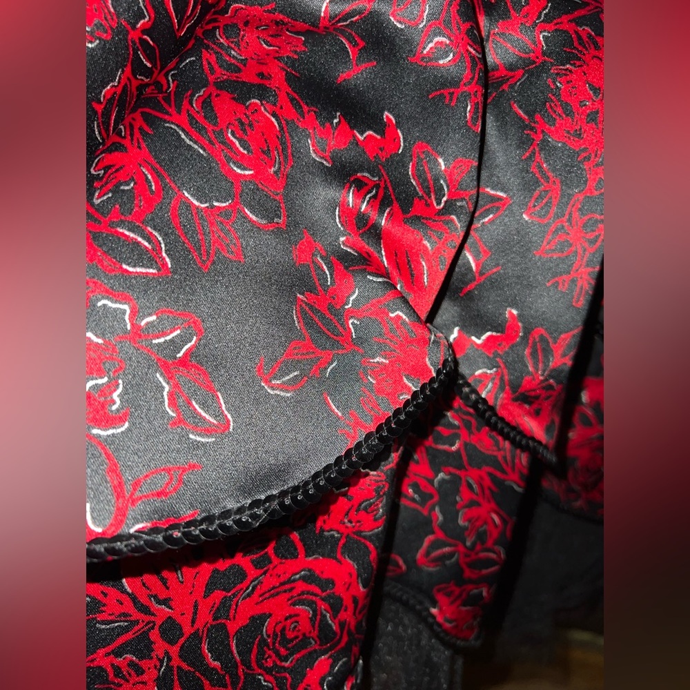 Masquerade - Strapless Red Floral Formal/Cocktail Dress  w/ Tulle Skirt - NWT - Picture 5 of 10